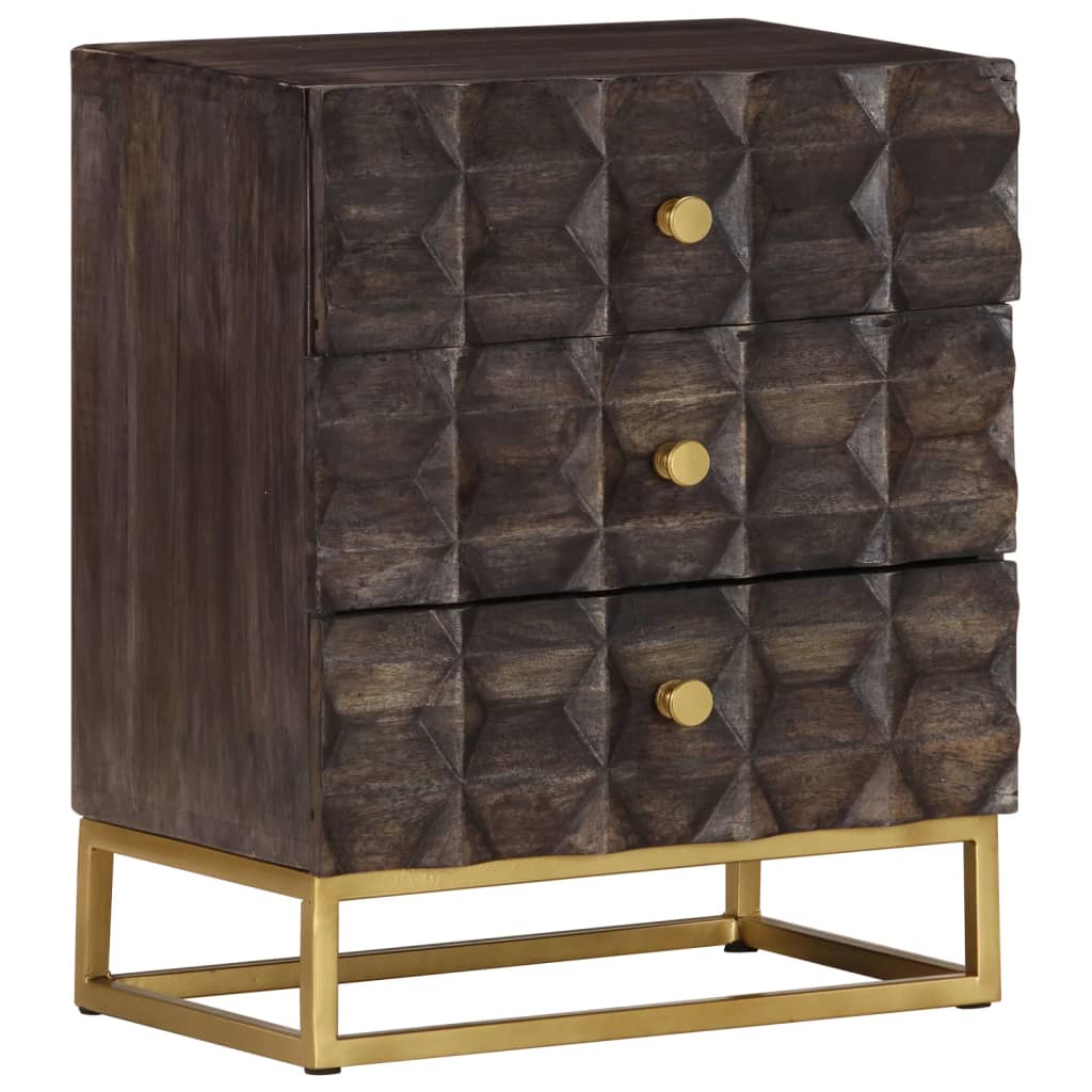vidaXL Nočný stolík čierny 40x30x50 cm masívne mangovníkové drevo