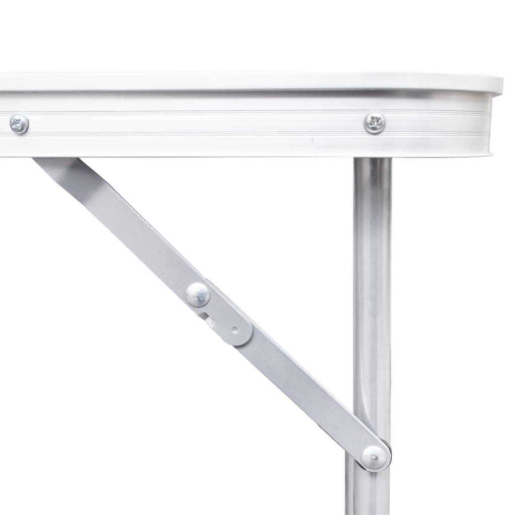Skladací výškovo nastaviteľný kempingový stôl, 240 x 60 cm, hliníkový
