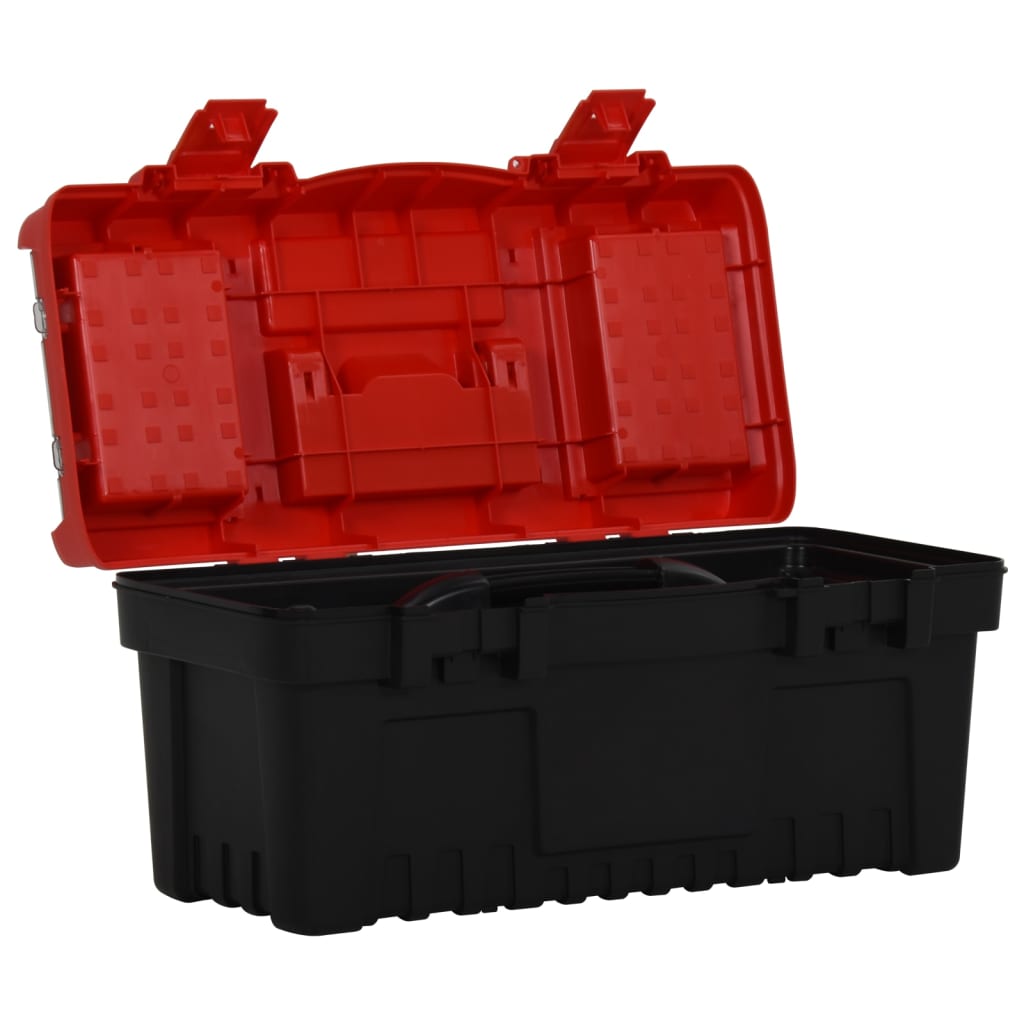 vidaXL 2-dielna sada boxov na náradie čierno-červená polypropylén