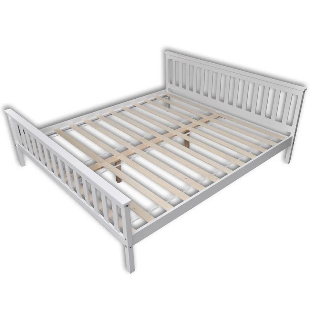 vidaXL Rám postele z borovicového dreva, 180 x 200 cm, biely
