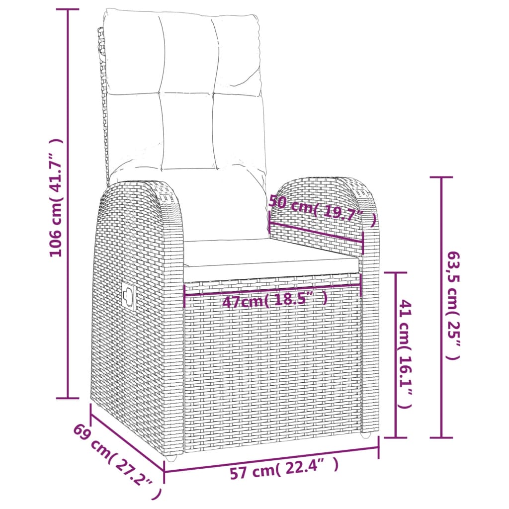 vidaXL 3-dielna záhradná sedacia súprava čierna polyratan a akácia