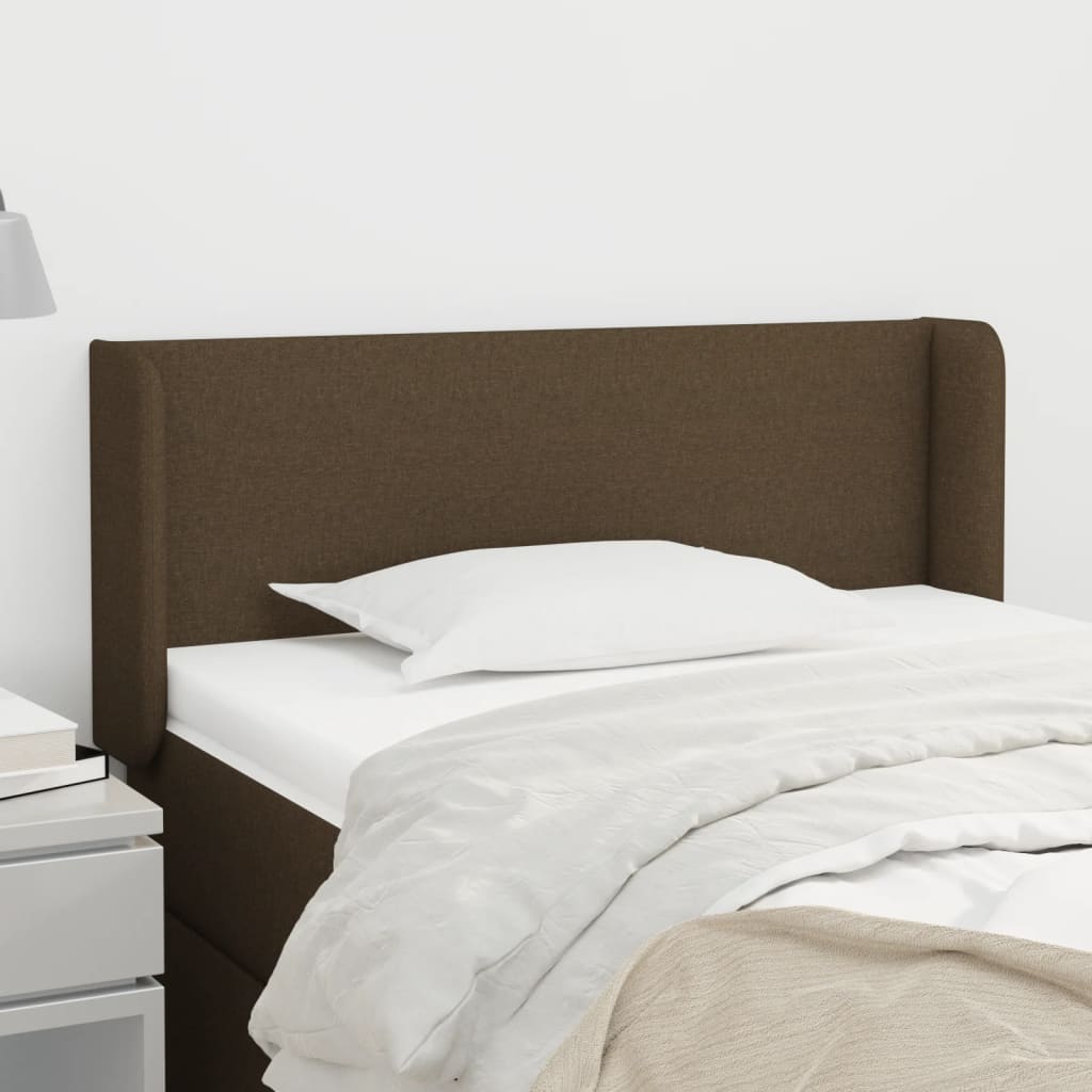 vidaXL Čelo postele so záhybmi tmavohendé 83x16x78/88 cm látka