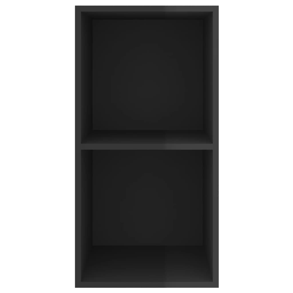 vidaXL Nástenná TV skrinka, lesklá čierna 37x37x72cm, kompozitné drevo