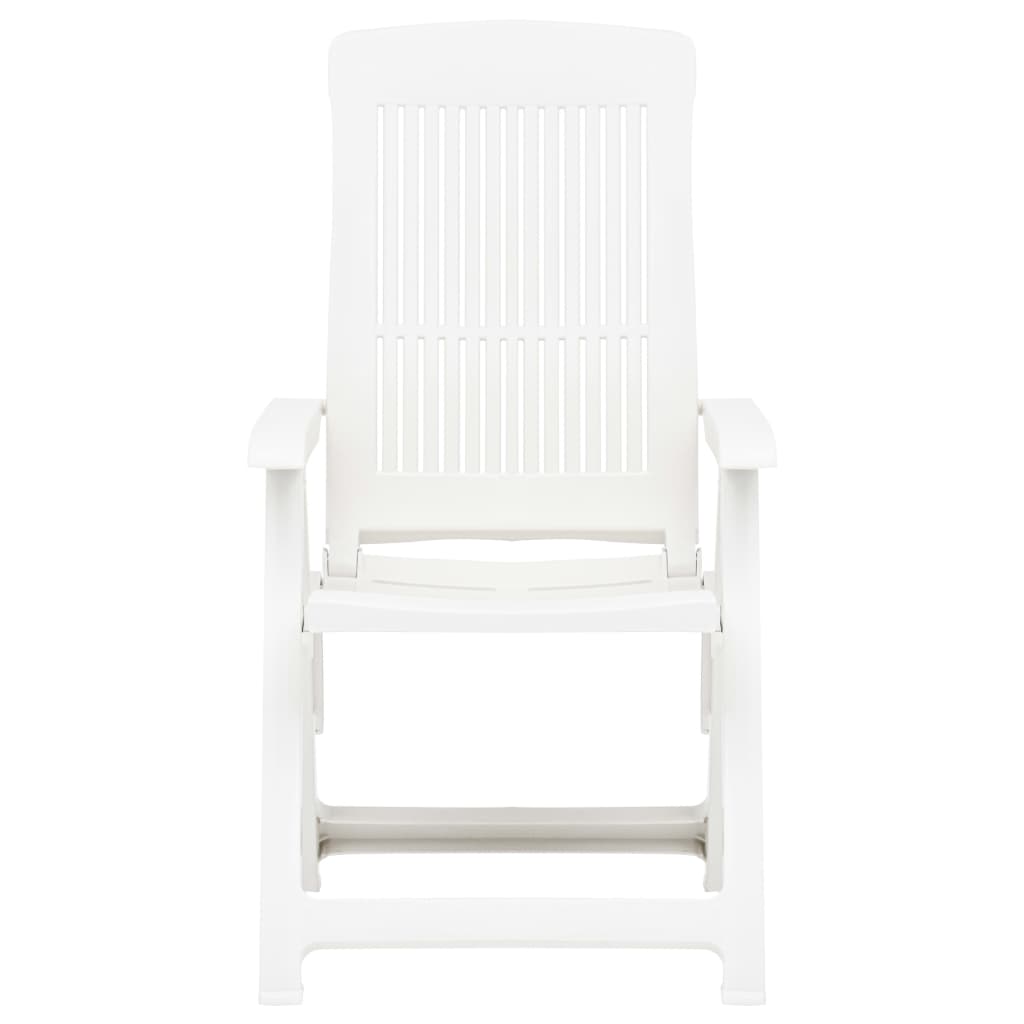 vidaXL Sklápacie záhradné stoličky 2 ks plastové biele