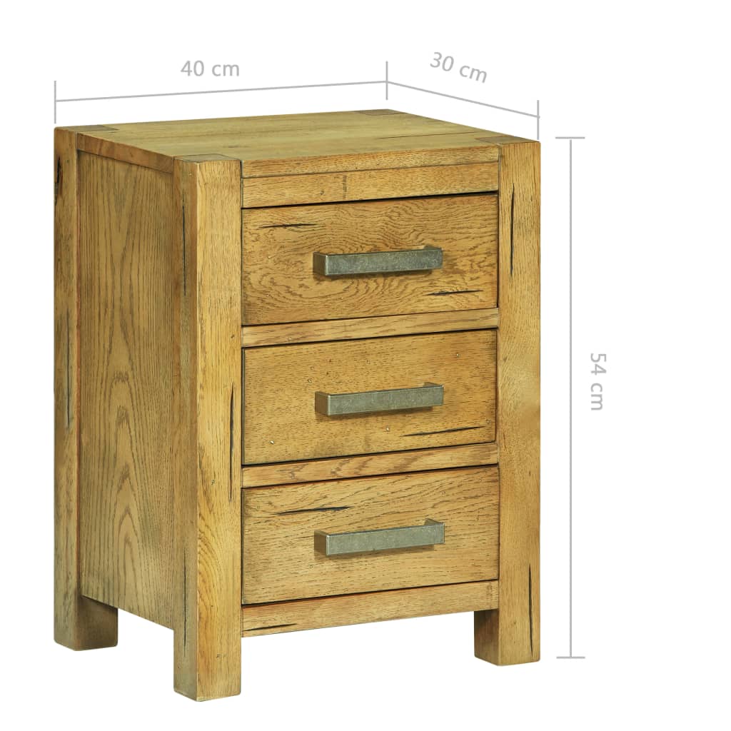 vidaXL Nočný stolík s 3 zásuvkami 40x30x54 cm rustikálne dubové drevo