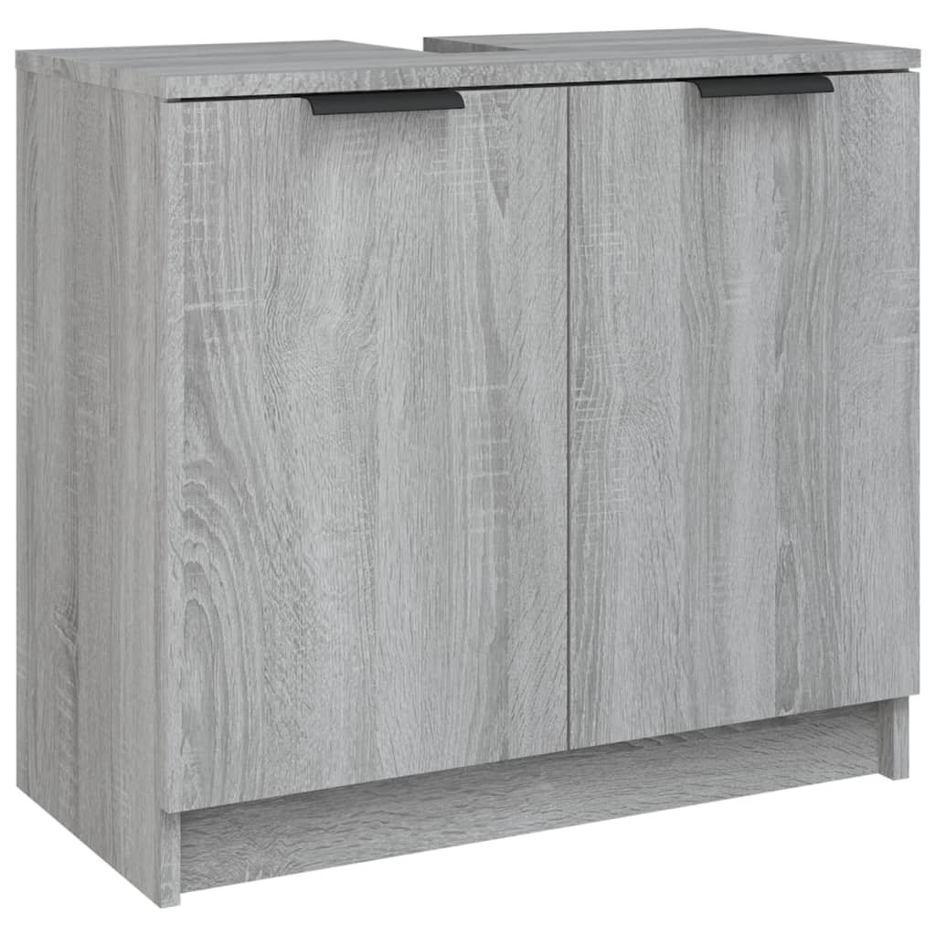 vidaXL 4-dielna sada kúpeľňových skriniek sivá sonoma spracované drevo