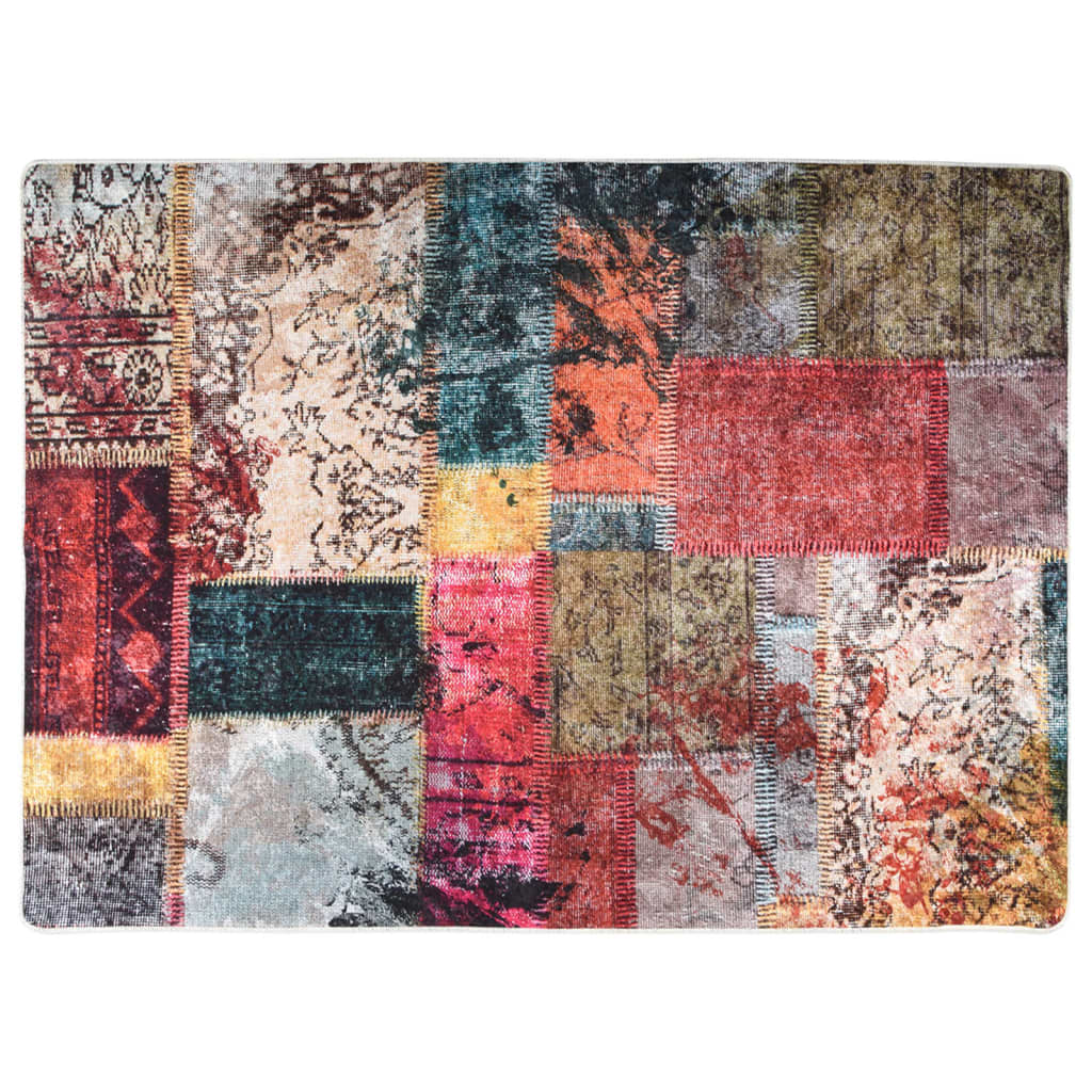vidaXL Prateľný koberec patchwork 120x180 cm viacfarebný protišmykový