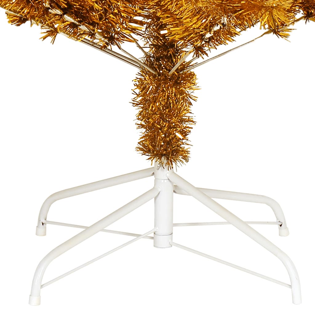 vidaXL Umelý vianočný stromček so stojanom, zlatý 210 cm, PET