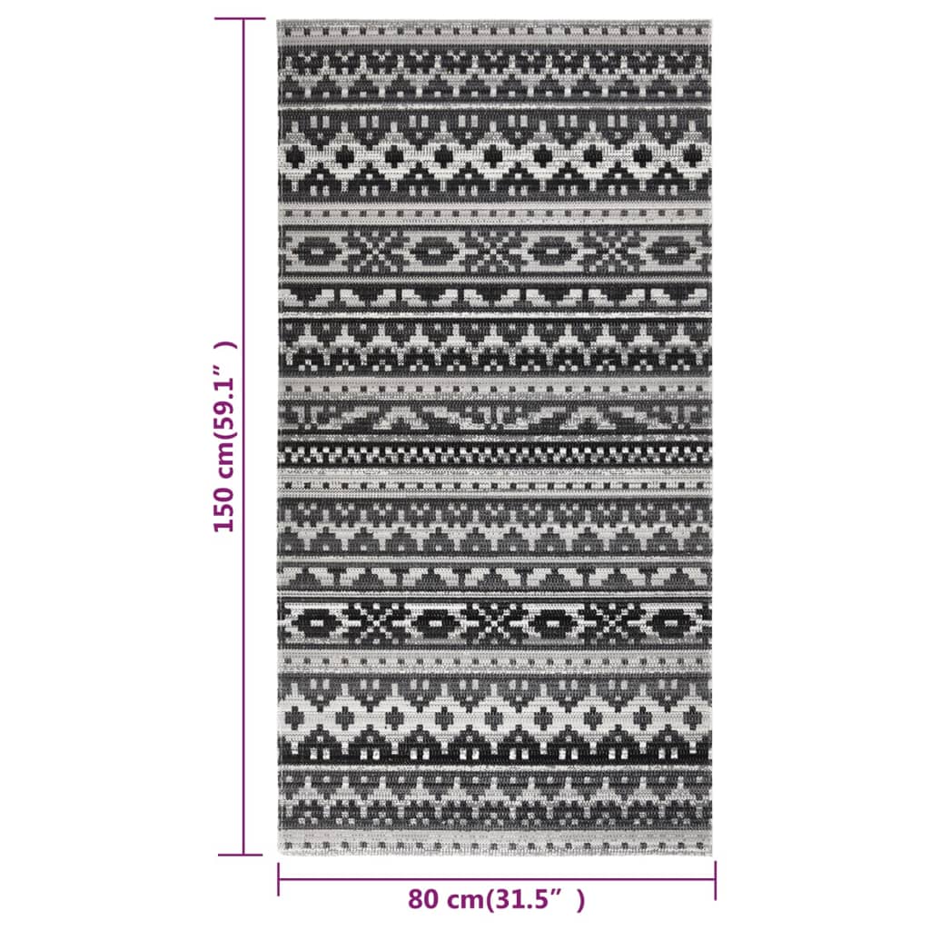 vidaXL Vonkajší koberec hladké tkanie 80x150 cm tmavosivý