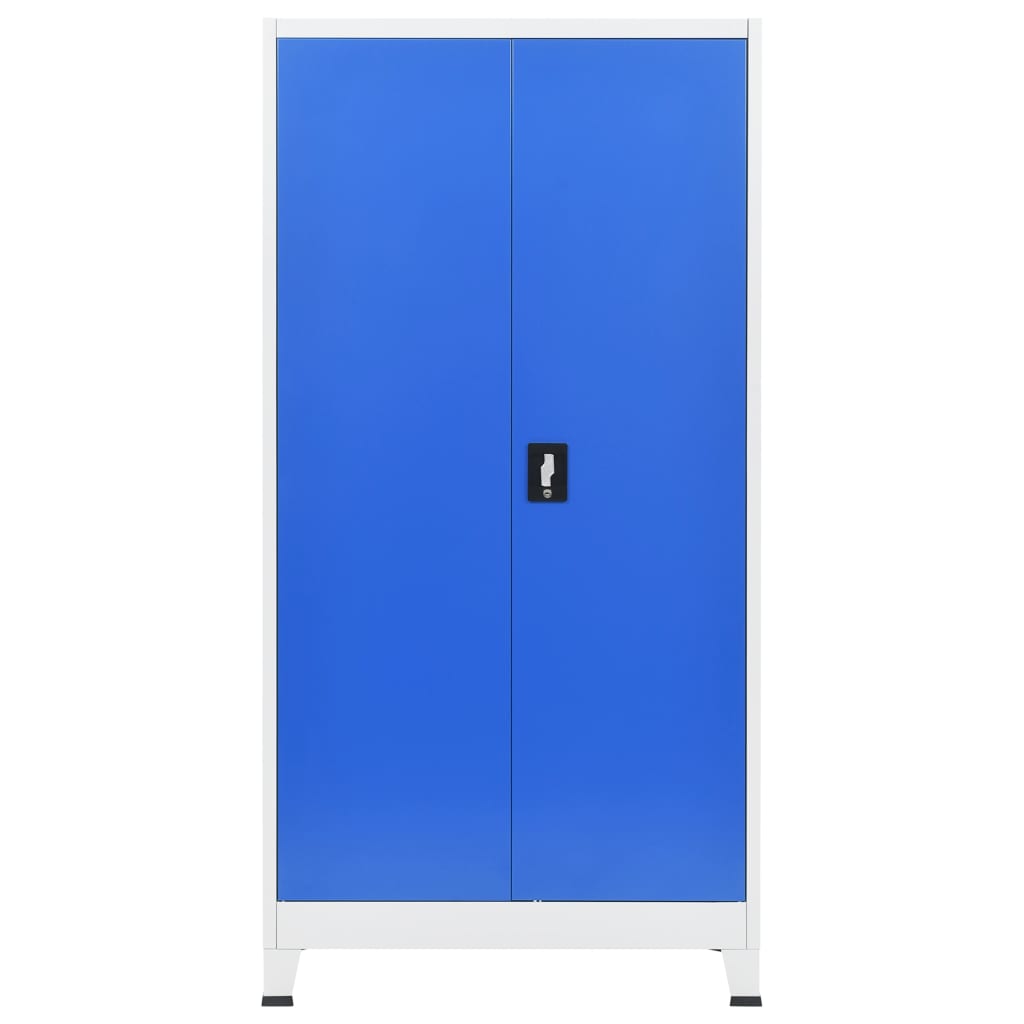 vidaXL Kovová šatňová skriňa, 90x40x180 cm šedá a modrá