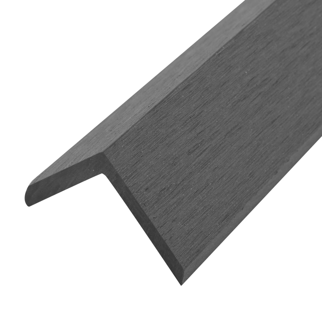 vidaXL Podlahové soklové lišty 5 ks, WPC 170 cm, sivé