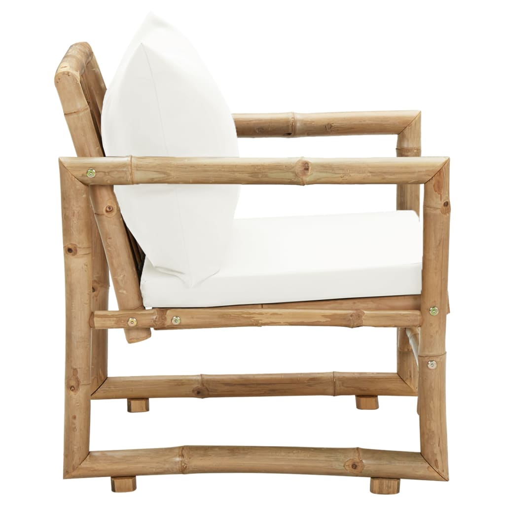 vidaXL Záhradné stoličky 2 ks, podložky a vankúše, bambus