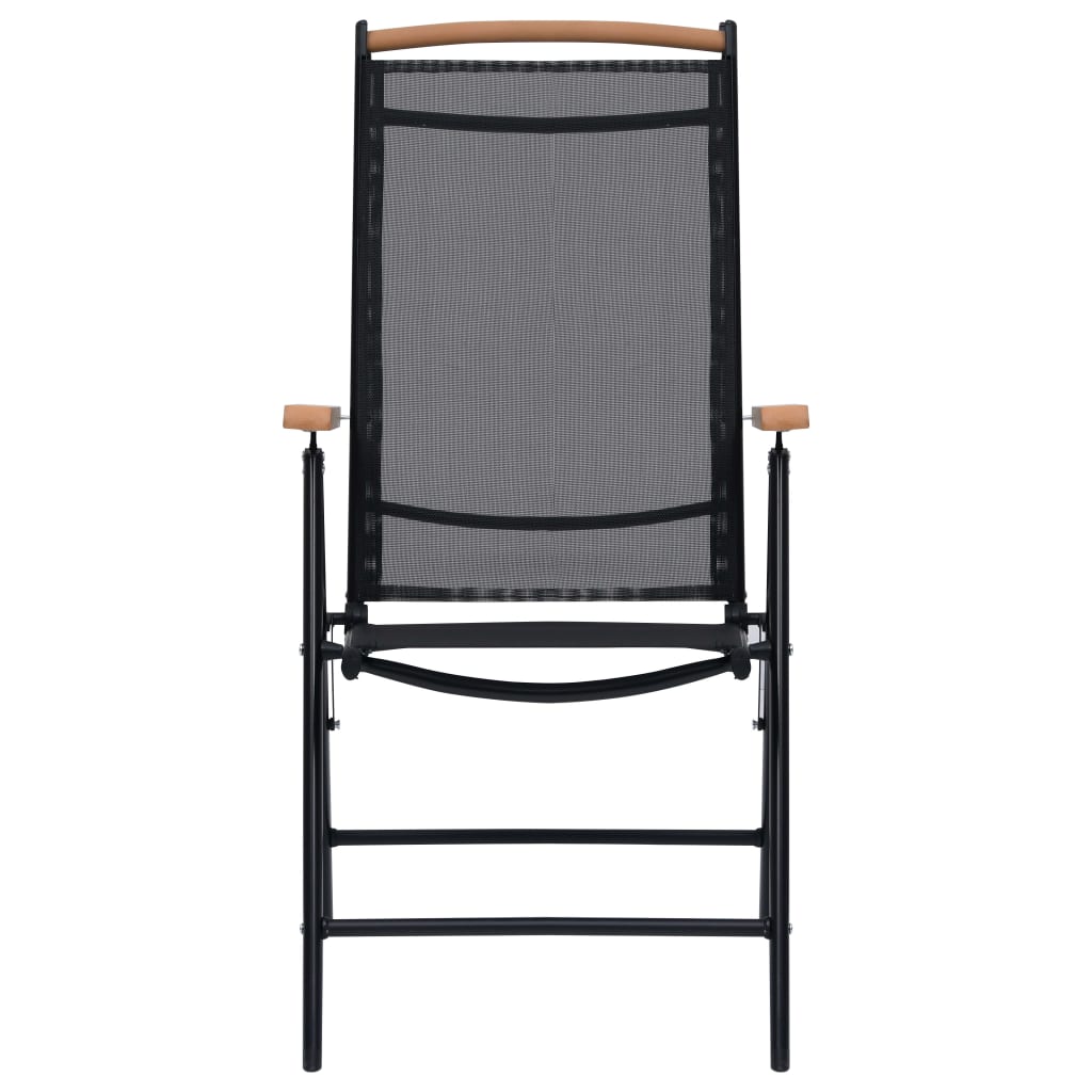 vidaXL Skladacie záhradné stoličky 2 ks hliník a textilén čierne