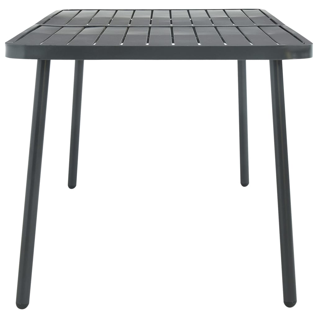 vidaXL Záhradný stôl tmavosivý 180x83x72 cm oceľový