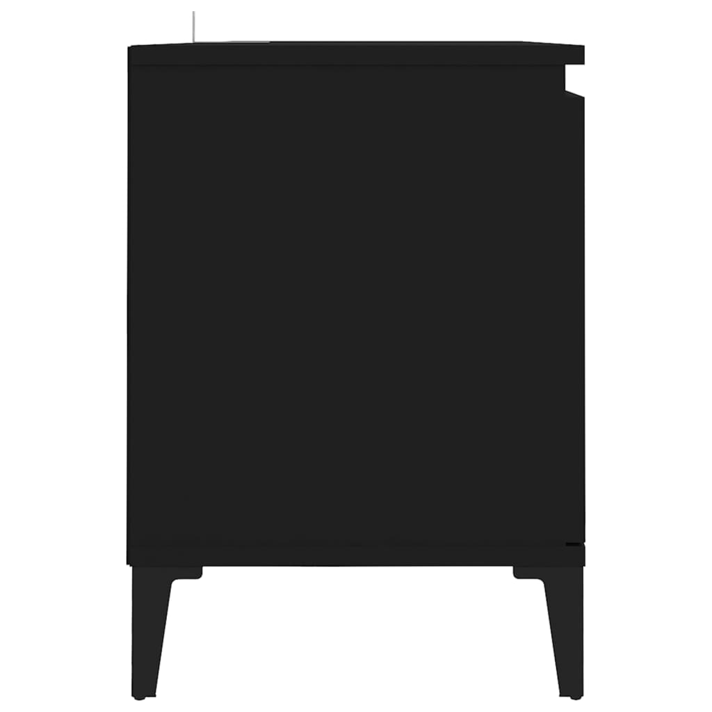vidaXL TV stolík kovové nohy lesklý čierny 103,5x35x50 cm