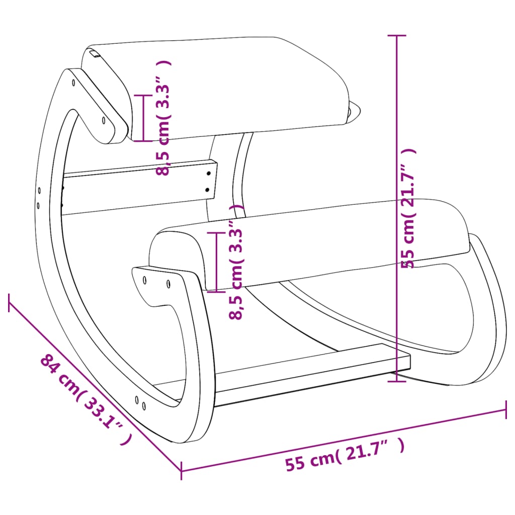 vidaXL Stolička na kľačanie krémová 55x84x55 cm brezová preglejka