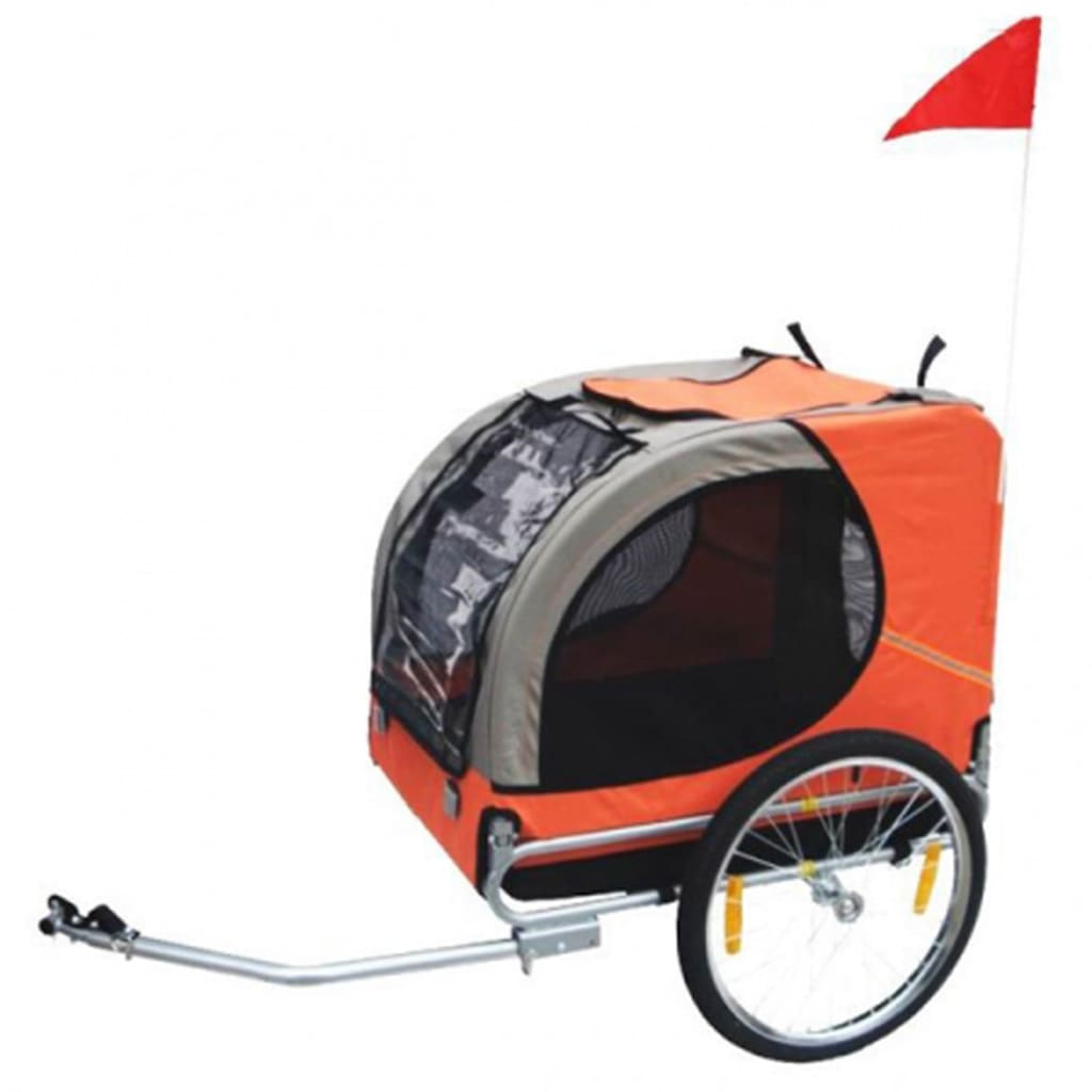vidaXL Vozík za bicykel pre psa Lassie, oranžový