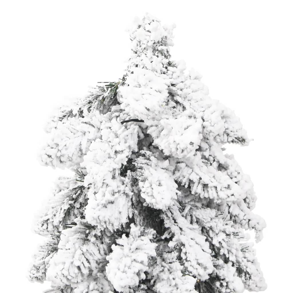 vidaXL Osvetlený umelý vianočný stromček so 130 LED, zasnežený 210 cm