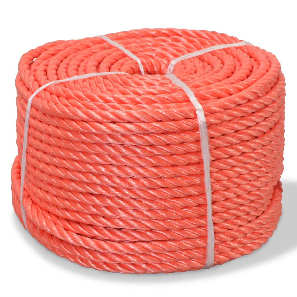 vidaXL Pletené lano polypropylénové 12 mm 250 m oranžové