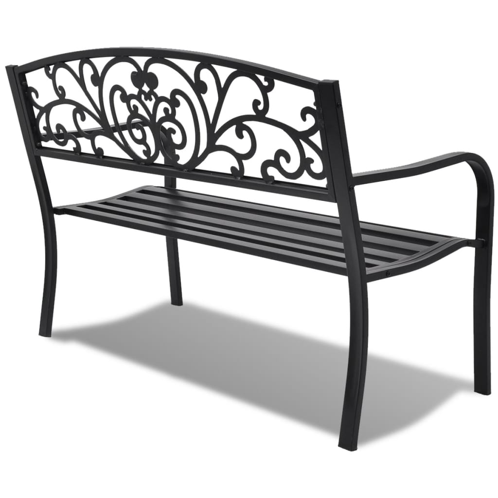 vidaXL Záhradná lavička 127 cm, liatina, čierna