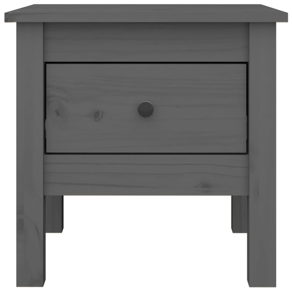vidaXL Bočný stolík sivý 40x40x39 cm borovicový masív