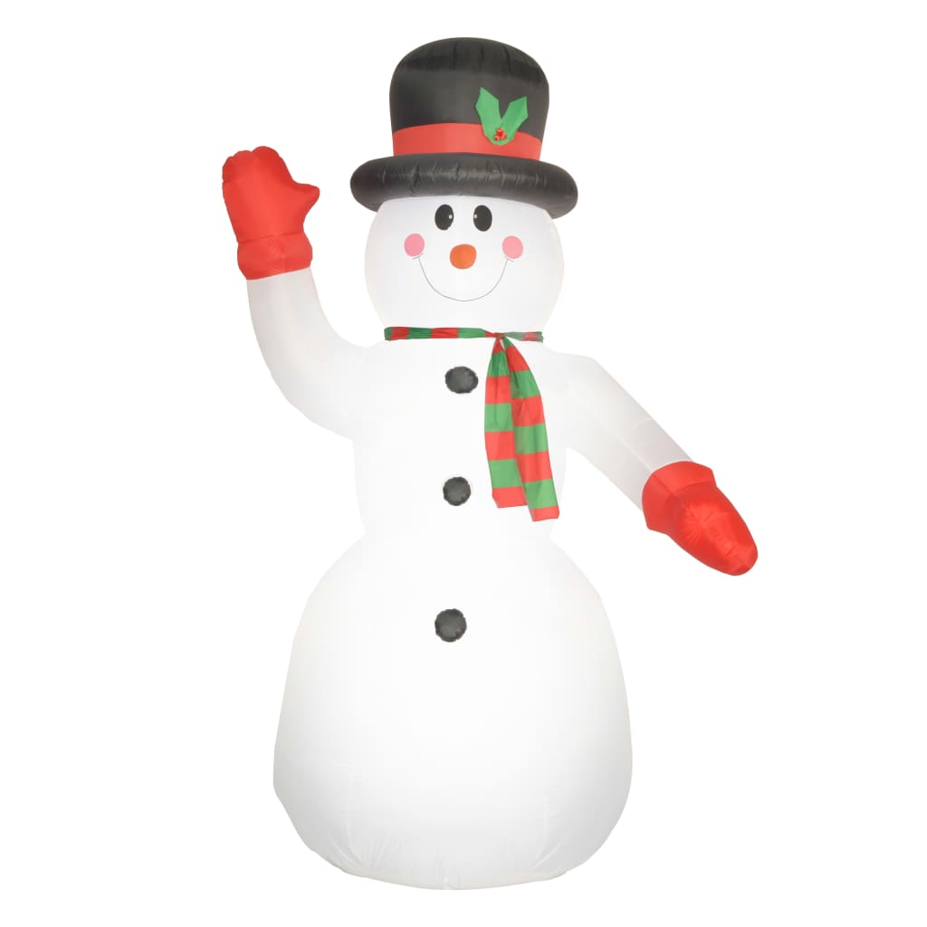 vidaXL Nafukovací vianočný snehuliak s LED, IP44, 300 cm