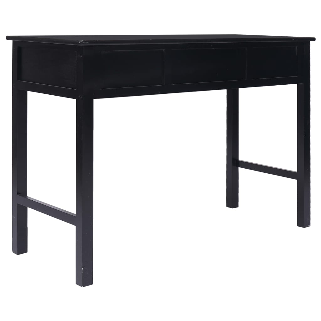 vidaXL Písací stôl čierny 110x45x76 cm drevený