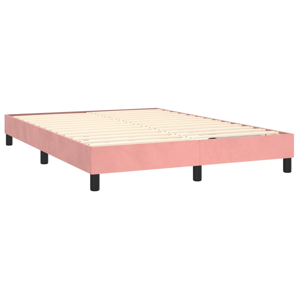 vidaXL Rám postele ružový 140x200 cm zamat