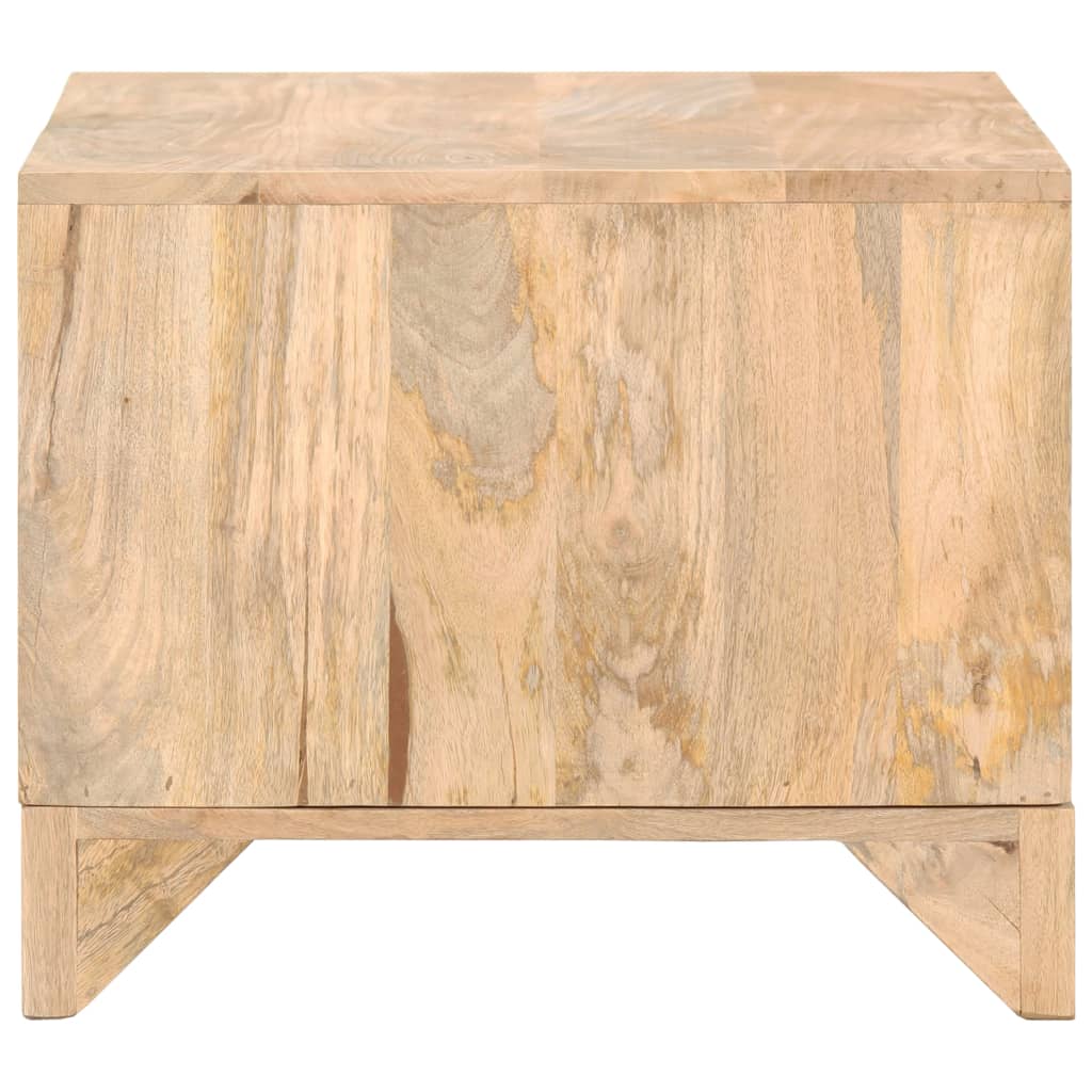vidaXL Konferenčný stolík 90x50x40 cm masívne mangovníkové drevo a prírodná trstina