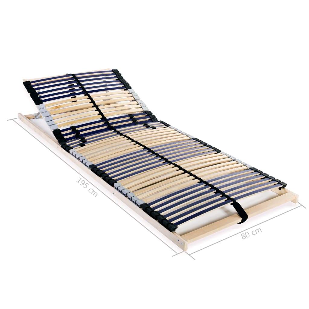 vidaXL Lamelové posteľné rošty 2 ks so 42 lamelami a 7 zónami 80x200cm