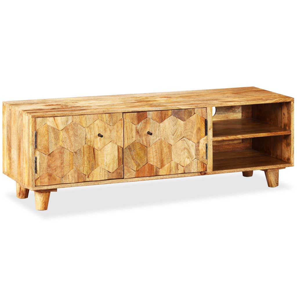 VidaXL TV stolík, masívne mangovníkové drevo, 118x35x40 cm