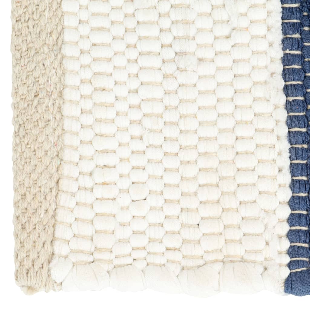 vidaXL Prestierania 4 ks chindi prúžkované modré a biele 30x45 cm