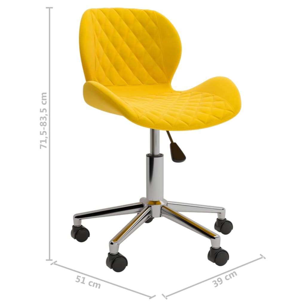 vidaXL Otočné jedálenské stoličky 4 ks žlté zamatové