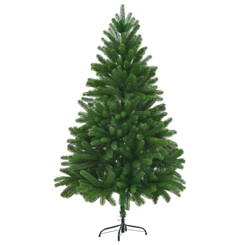 vidaXL Osvetlený umelý vianočný stromček 210 cm, zelený