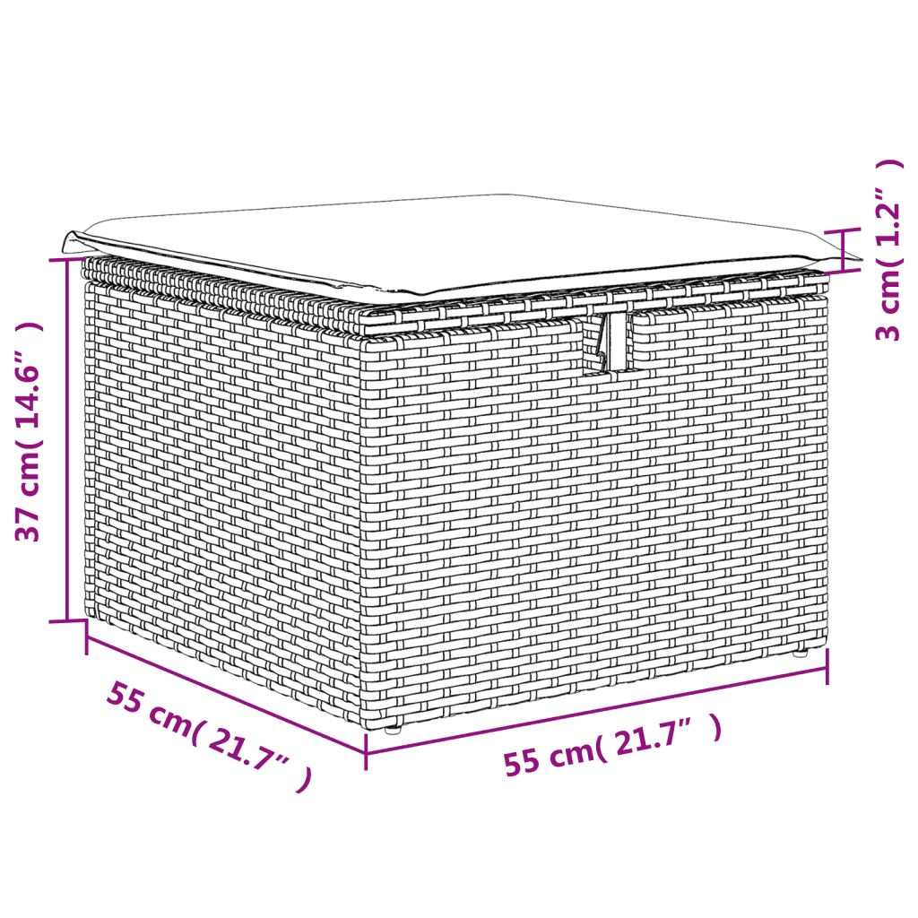vidaXL 8-dielna záhradná súprava pohoviek s vankúšmi sivá polyratanová