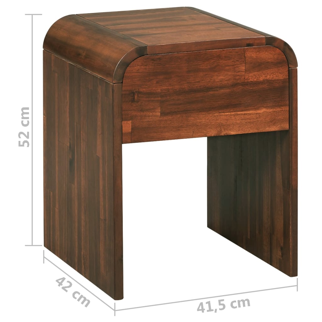 vidaXL Nočný stolík z masívneho akáciového dreva 41,5x42x52 cm