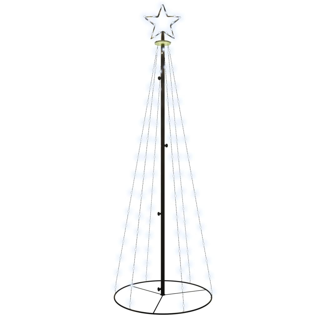 vidaXL Vianočný stromček, kužeľ 108 LED, studené biele svetlo 70x180cm