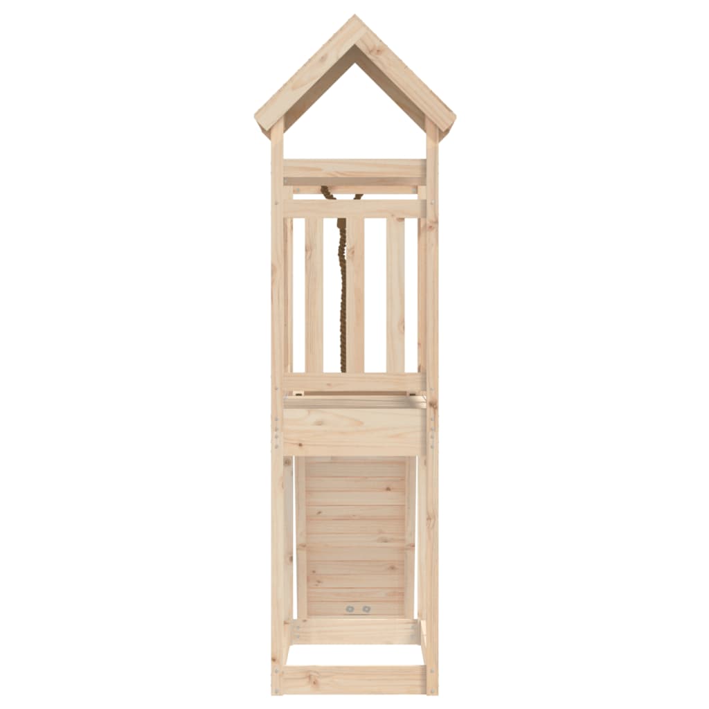 vidaXL Hrací domček s lezeckou stenou masívne drevo borovica