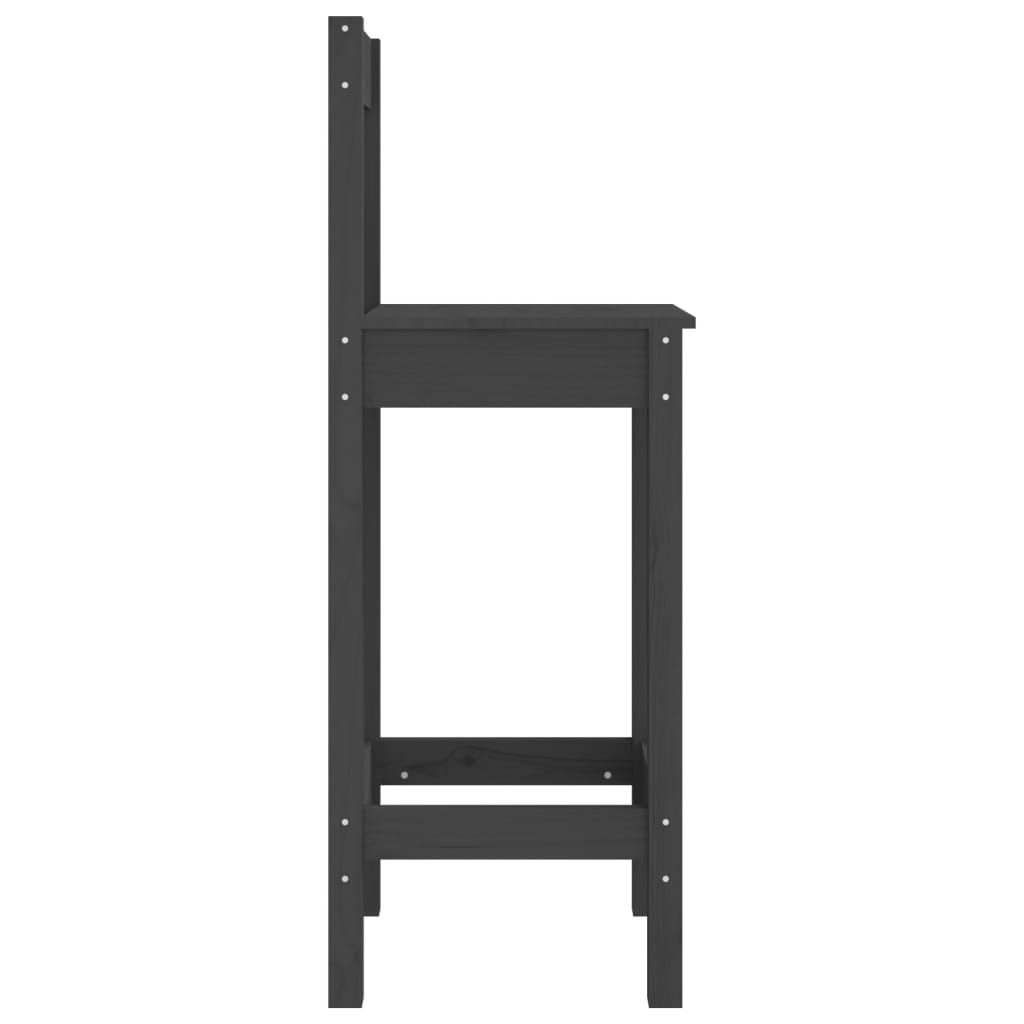 vidaXL Barové stoličky 2 ks sivé 40x41,5x112 cm borovicový masív
