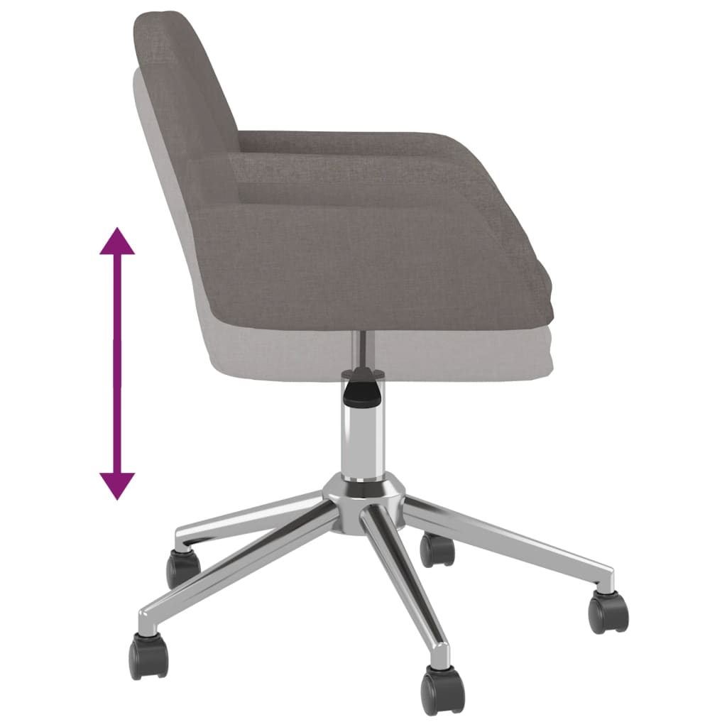 vidaXL Otočná kancelárska stolička tmavosivá látková
