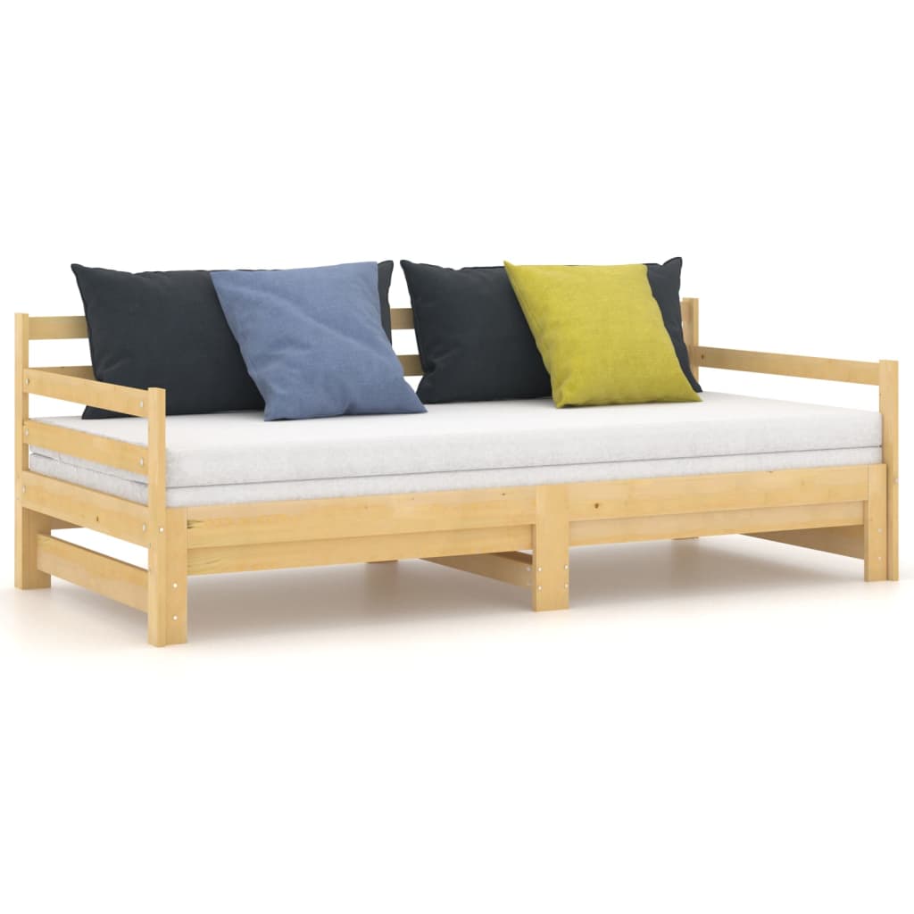 vidaXL Rozkladacia denná posteľ, borovicový masív 2x(90x200) cm