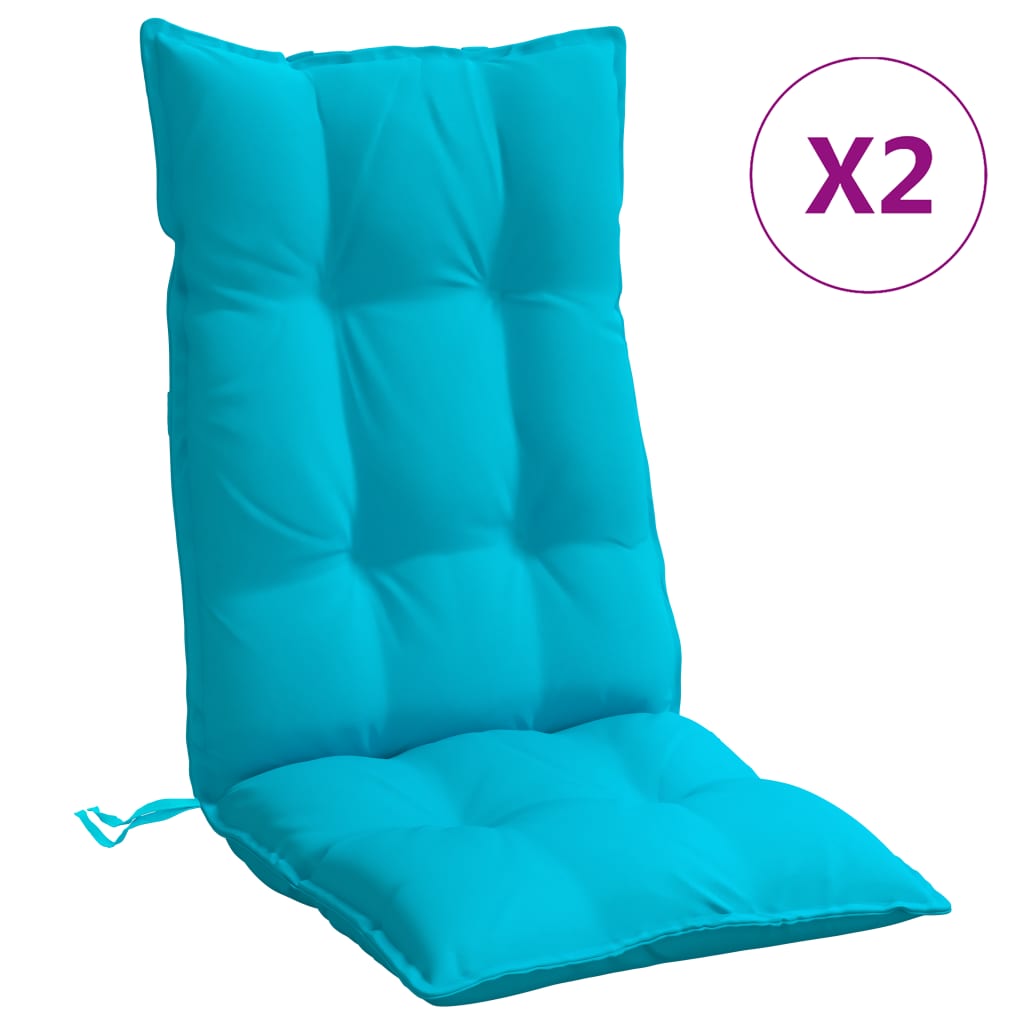 vidaXL Podušky na stoličky s vysokým operadlom 2 ks tyrkysové látka