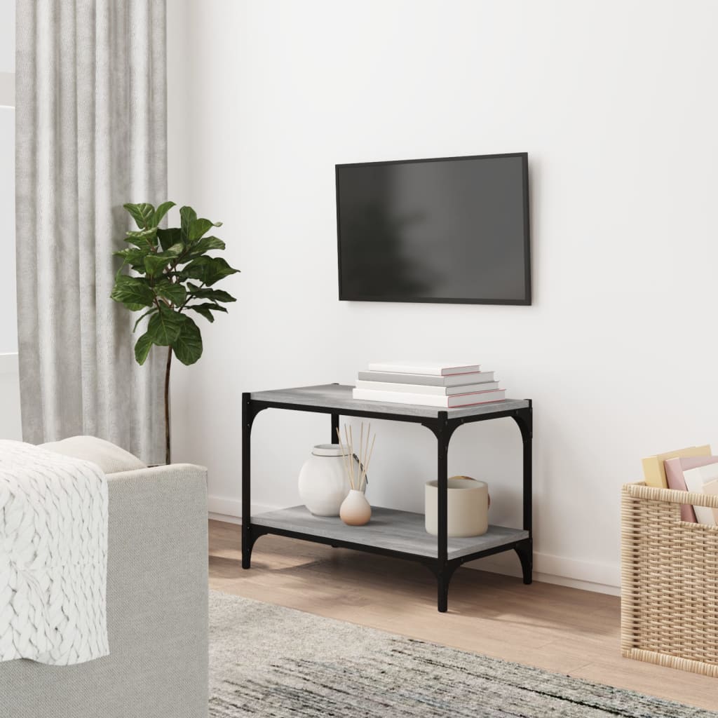 vidaXL TV skrinka sivý dub sonoma 60x33x41 cm spracované drevo a oceľ