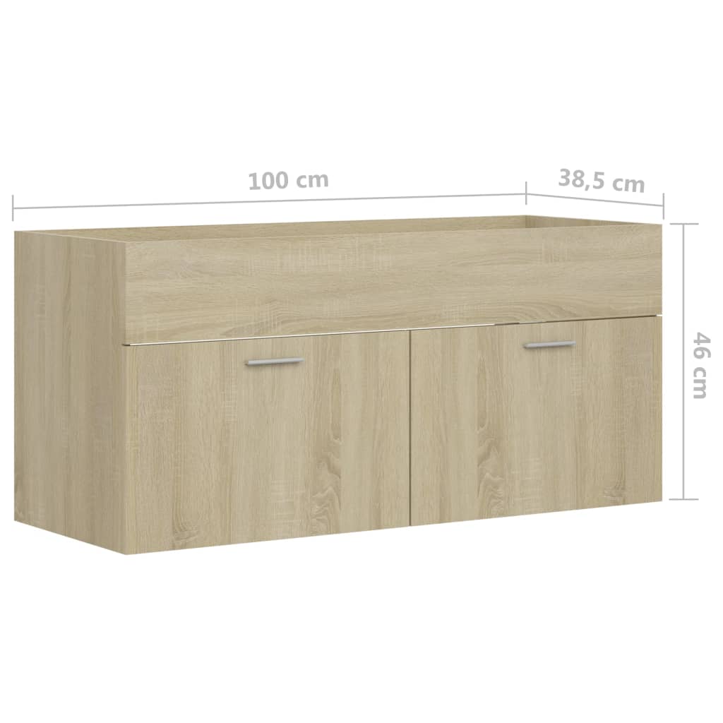 vidaXL Skrinka pod umývadlo dub sonoma 100x38,5x46 cm drevotrieska