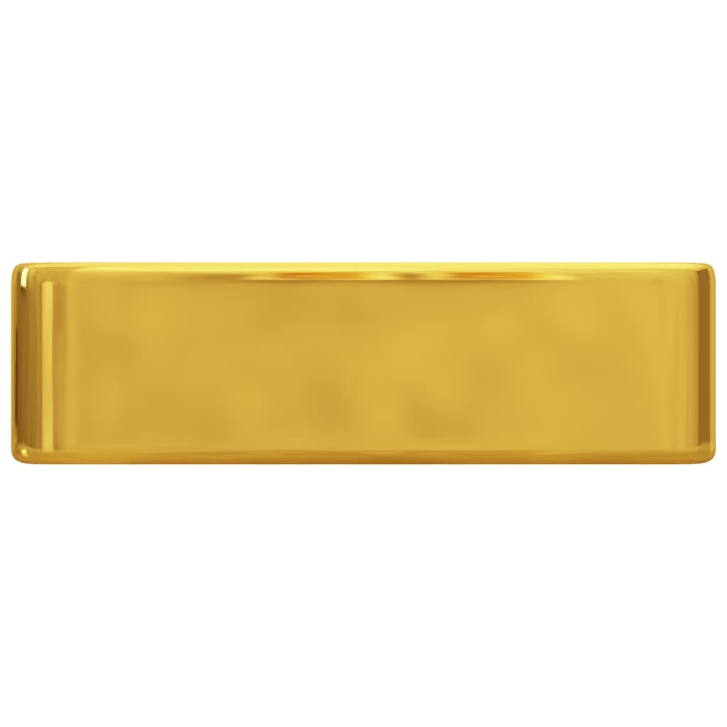 vidaXL Umývadlo s otvorom na batériu 48x37x13,5 cm keramické zlaté