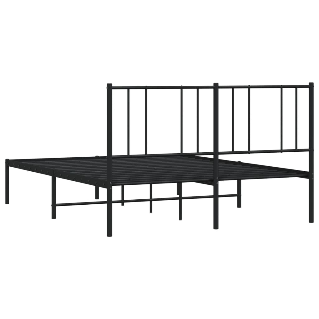 vidaXL Kovový rám postele s čelom čierny 140x200 cm