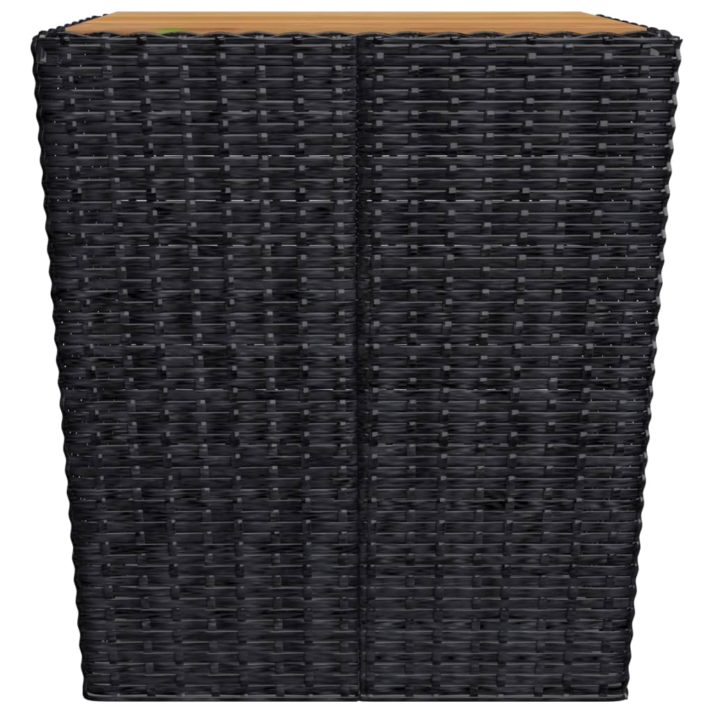 vidaXL 3-dielna záhradná bistro súprava polyratan a akáciové drevo čierna