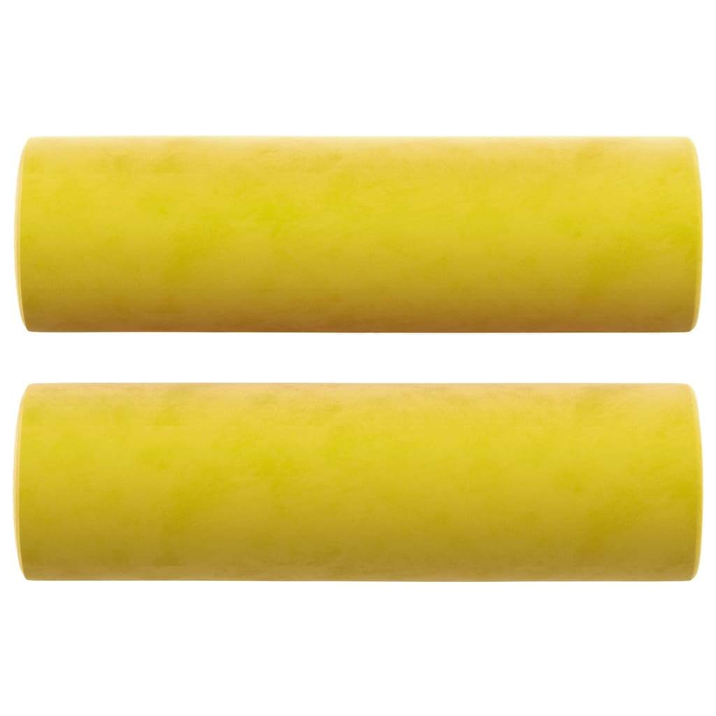 vidaXL Dekoratívne vankúše 2 ks žlté Ø15x50 cm zamat