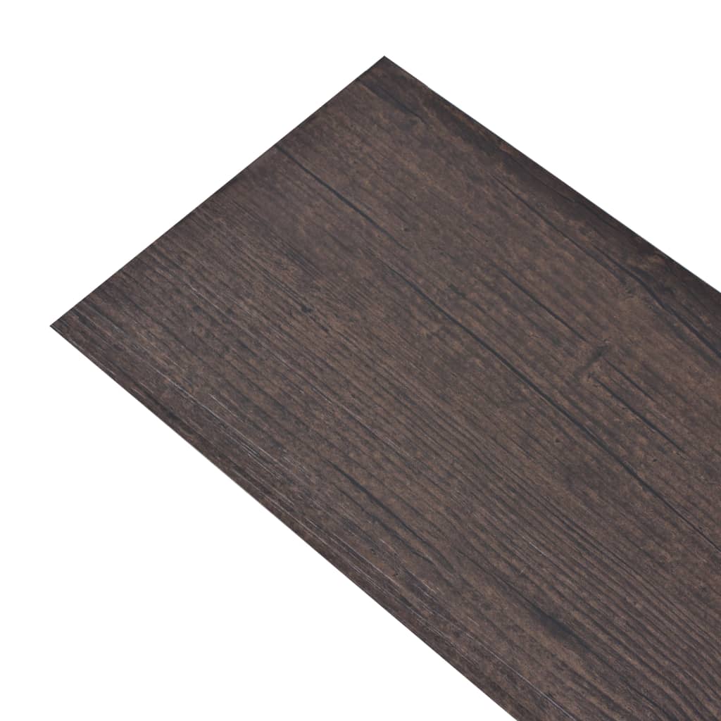 vidaXL Samolepiace podlahové dosky z PVC 5,21 m² 2 mm tmavohnedé