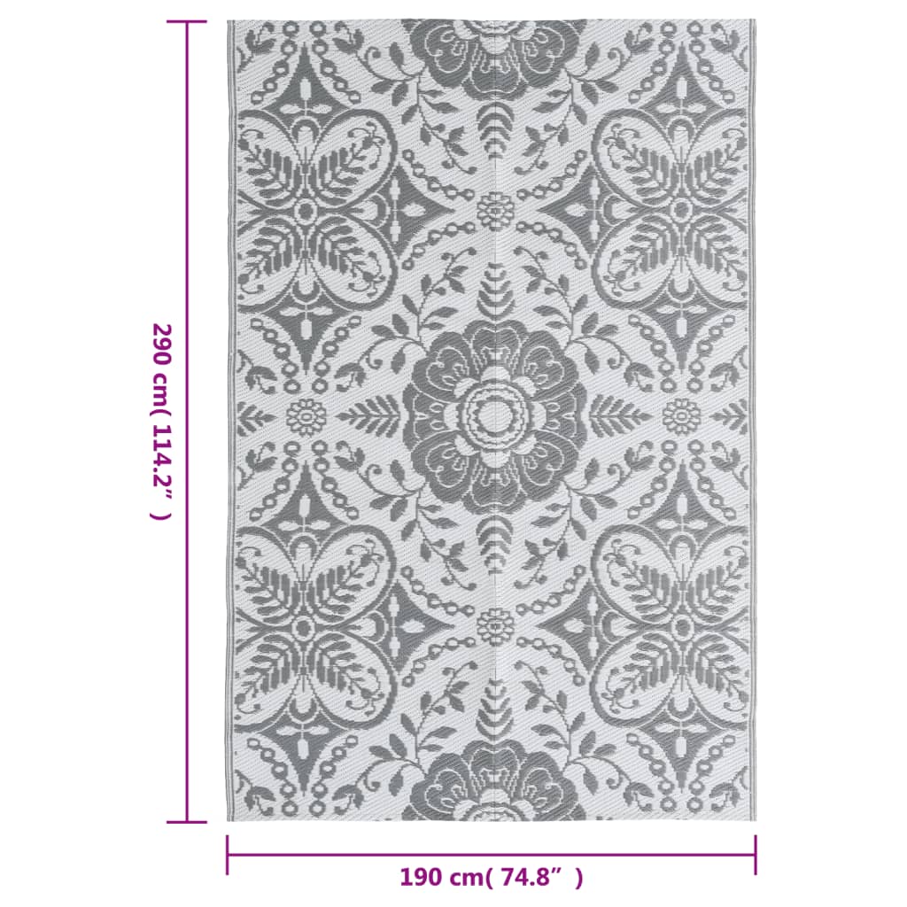 vidaXL Vonkajší koberec bledosivý 190x290 cm PP